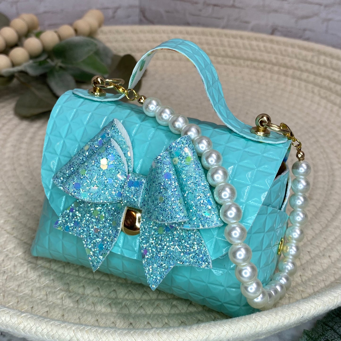 Small Teal Textured Purse