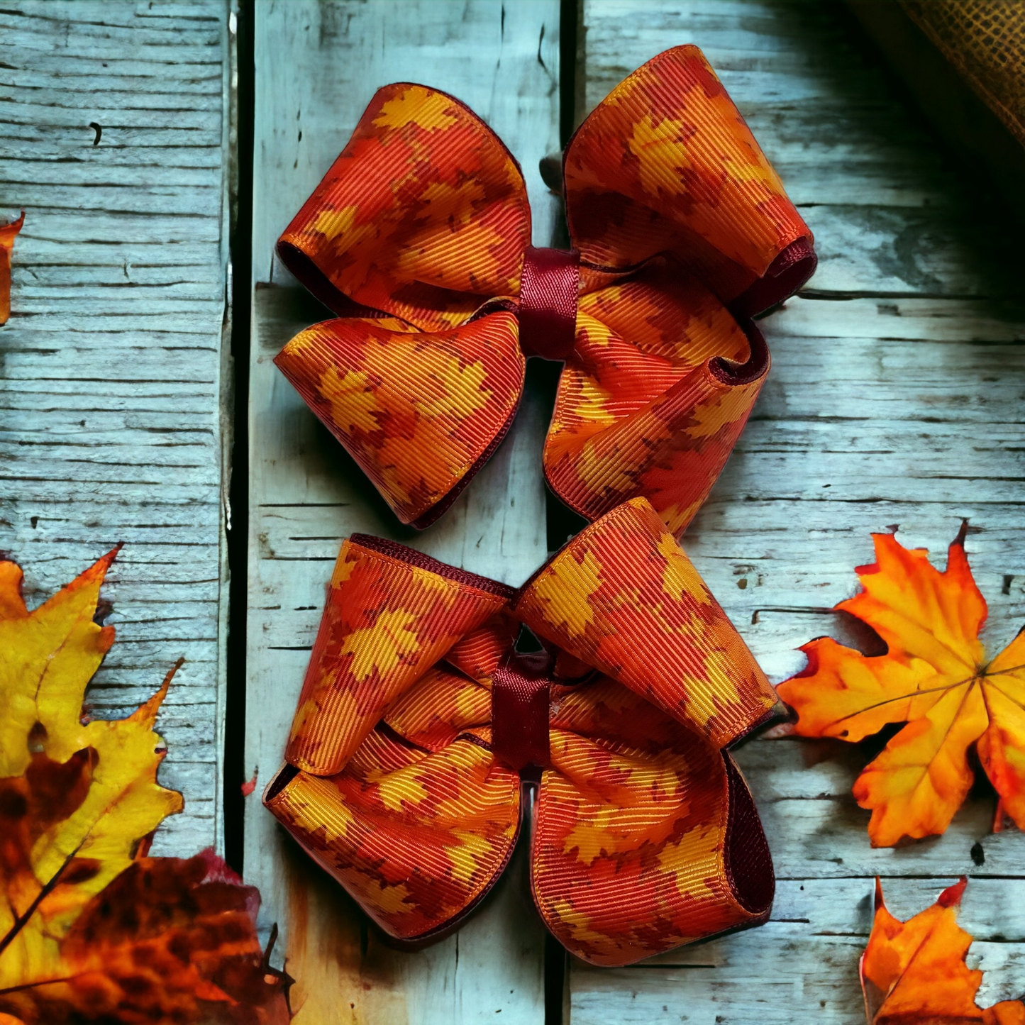 Fall Leaves Boutique Ribbon Bow