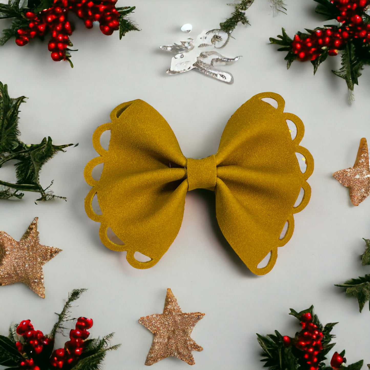 Mustard Yellow Velvet Bow