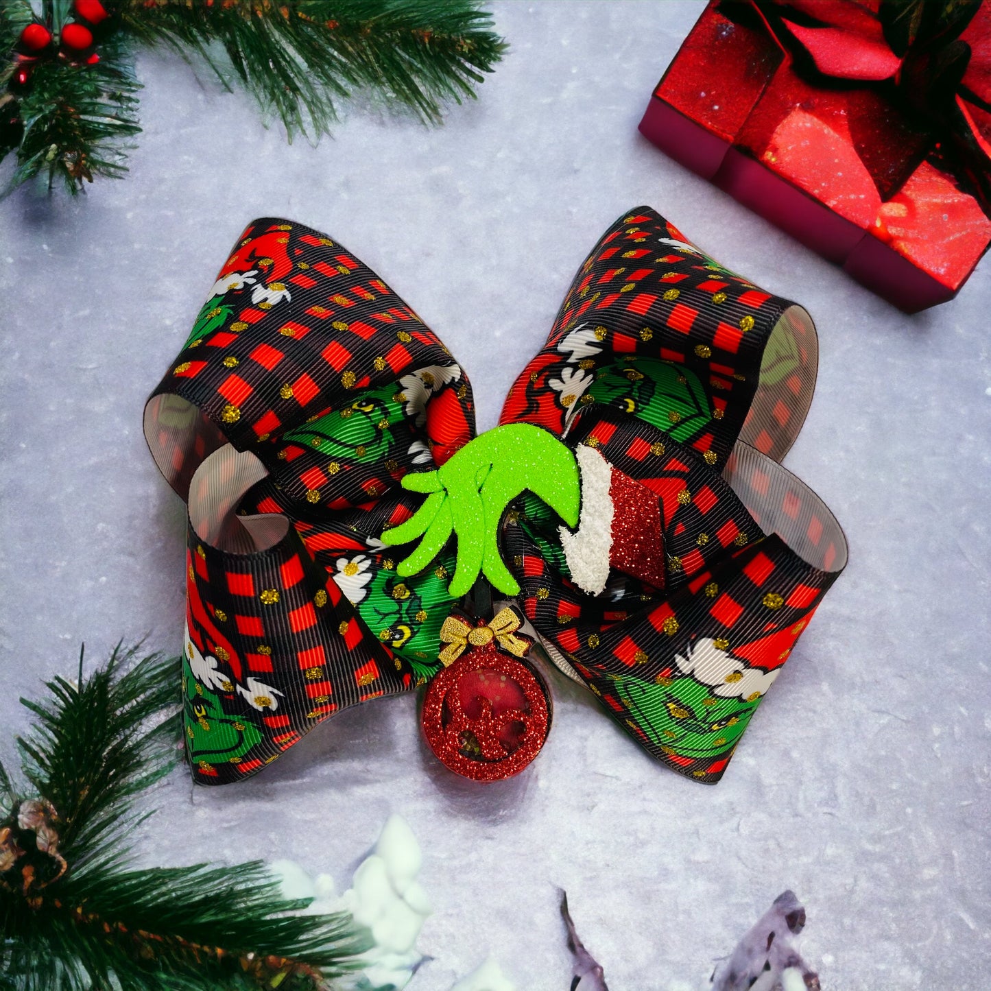 Grinch Hand Boutique Bow