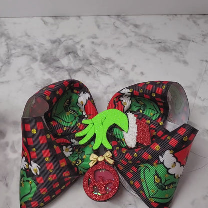 Grinch Hand Boutique Bow