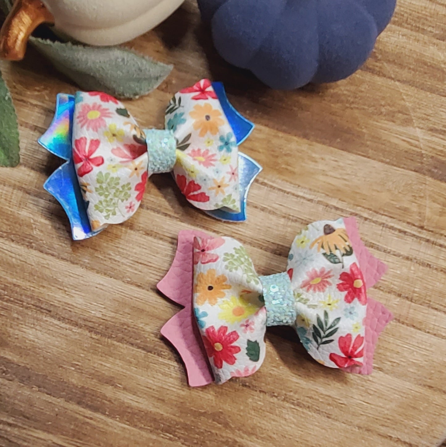 Spring flowers pigtail set