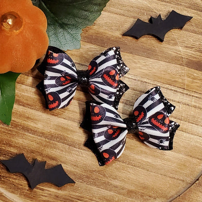 Striped pumpkin pigtail set